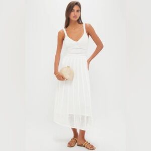 Moon River Ivory Knit Midi Dress